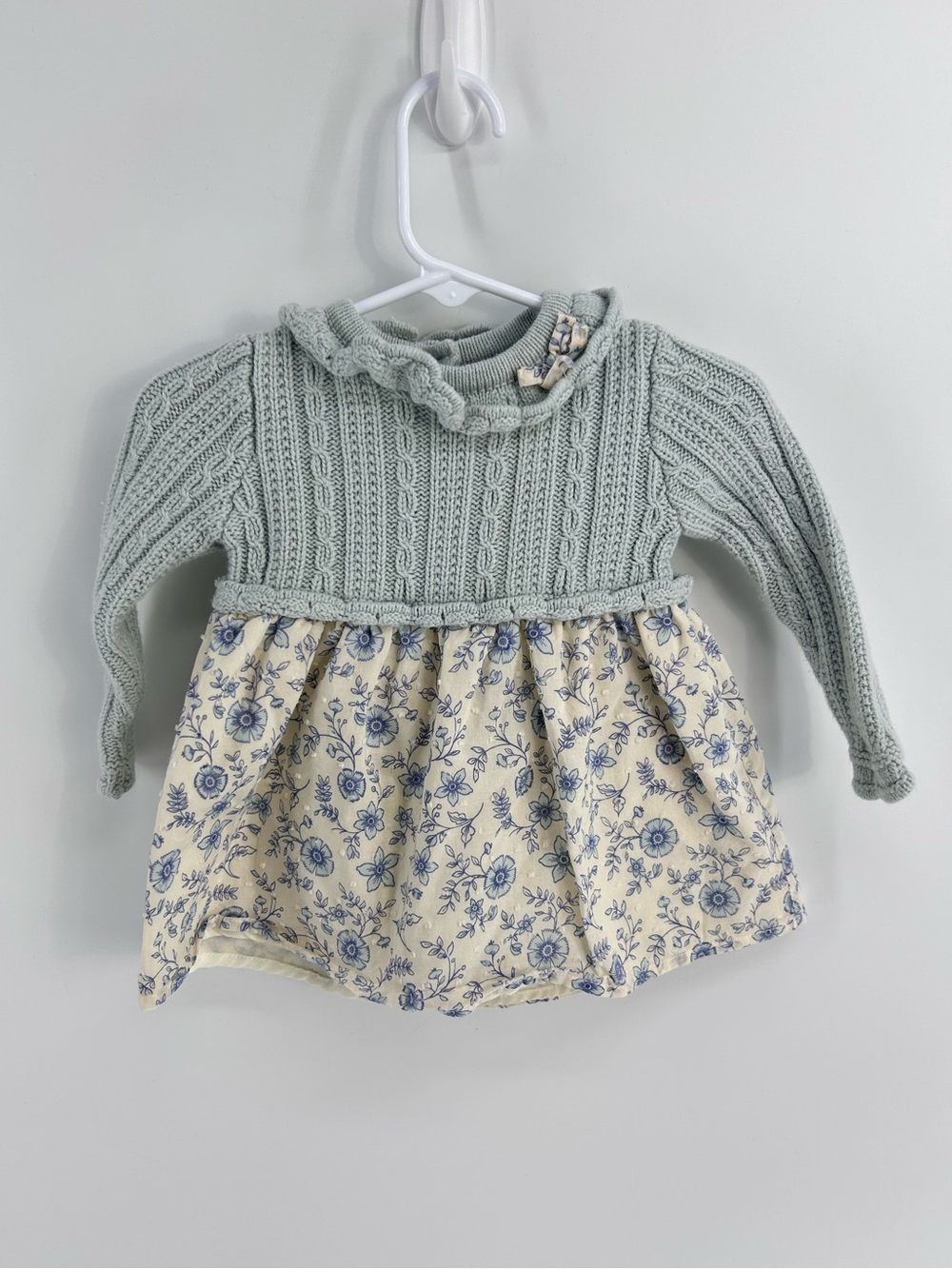 Shabby Chic Baby Girl‎ Floral Sweater Dress - 6/9 months